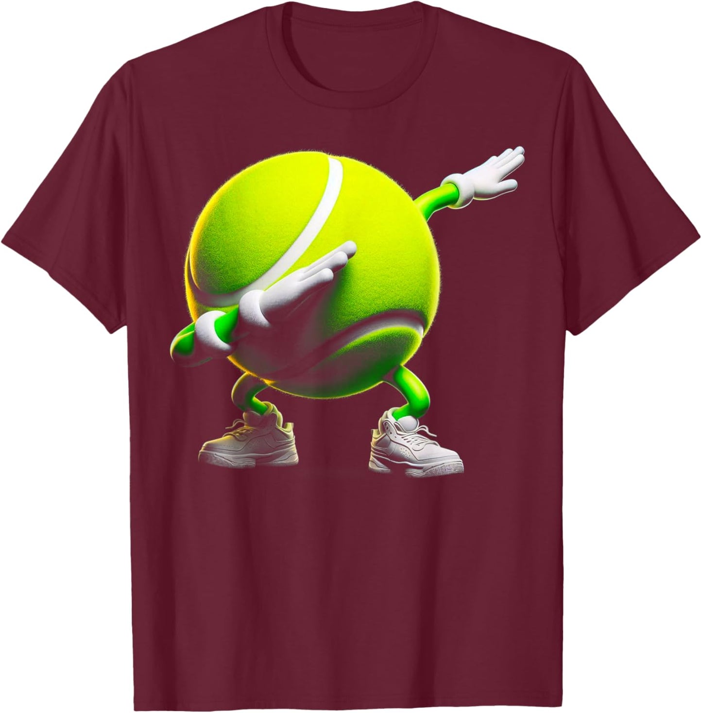 Funny Dabbing Dab Tennis Ball Joke Tennis Player T-Shirt - T-Shirt | Maroon