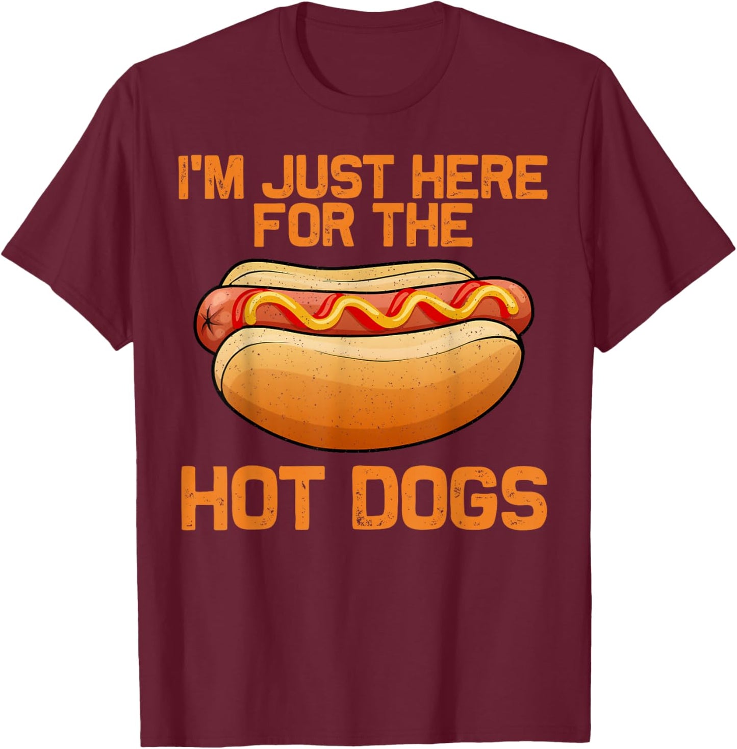 Funny Hot Dog Art Women Kids Hot Dog Stand Hot Dog T-Shirt - T-Shirt | Maroon
