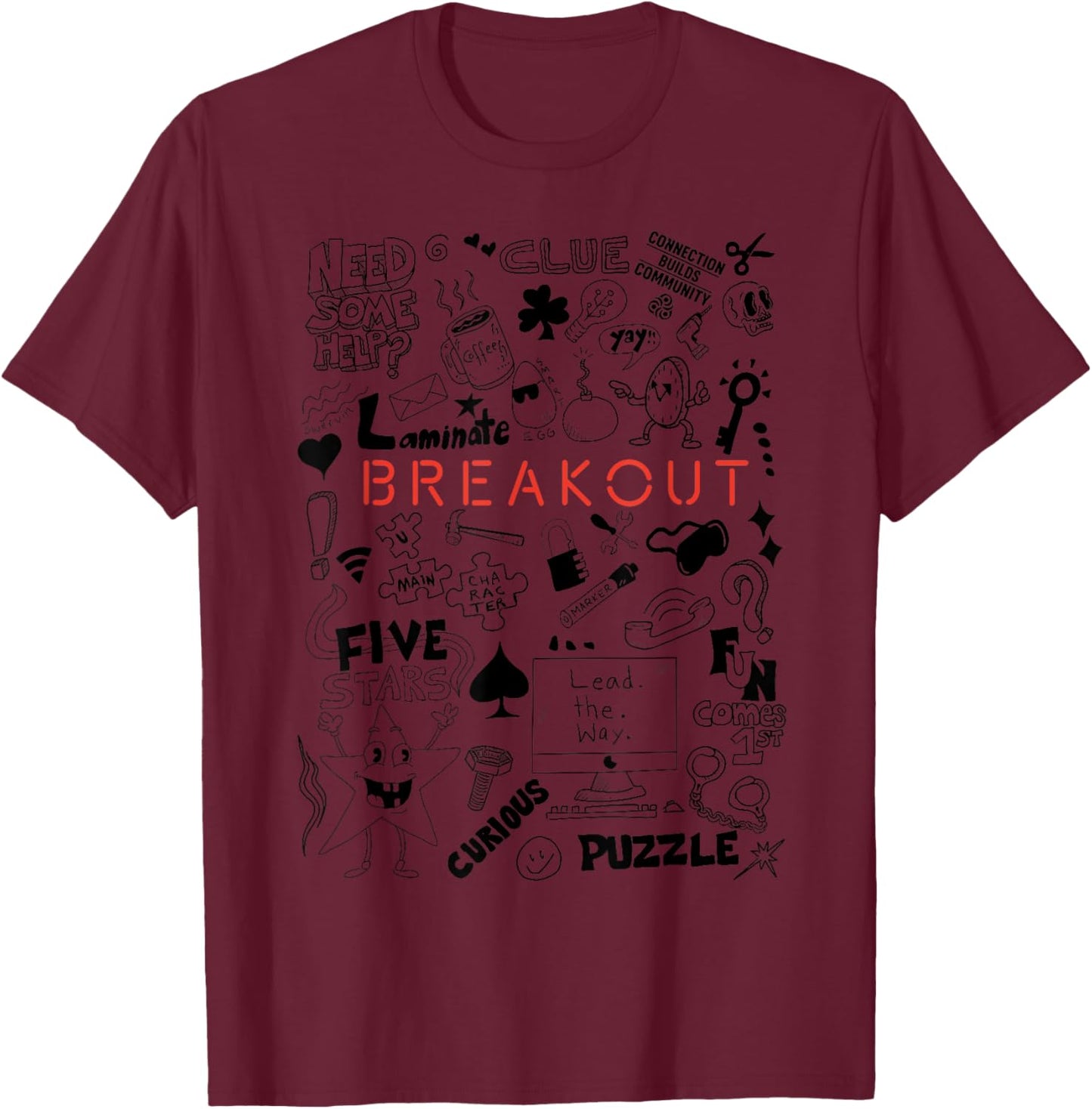 Breakout Insider Games T-Shirt - T-Shirt | Maroon