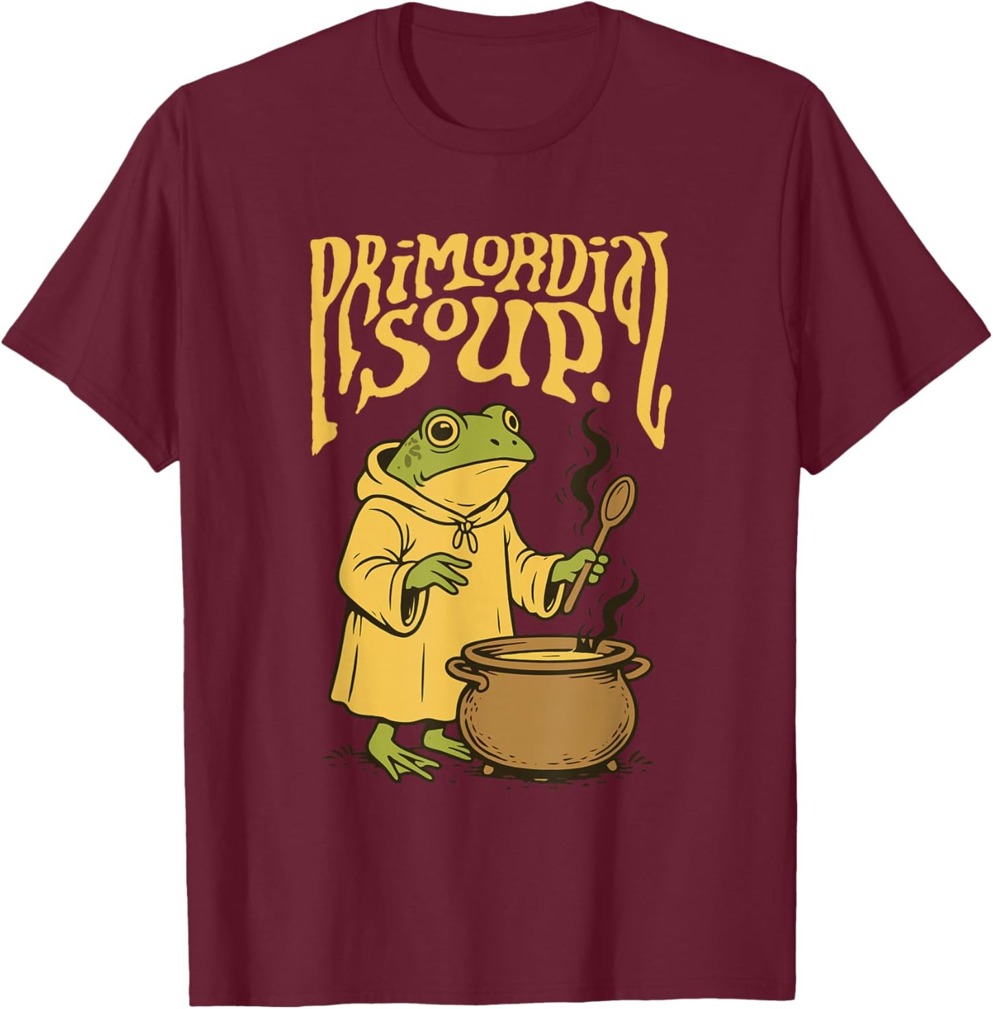 Primordial Soup Funny Witch Frog Halloween T-Shirt - T-Shirt | Maroon