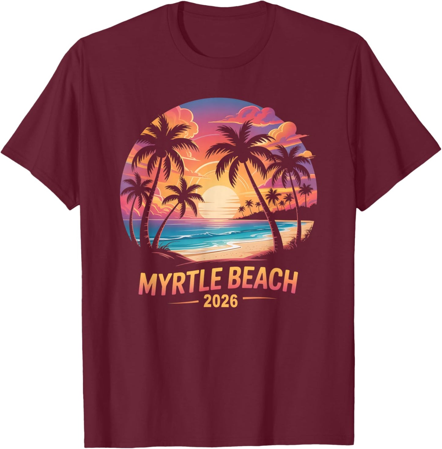 Kids Myrtle Beach 2026 Vacation Swimming Trip Mom Daughter T-Shirt - T-Shirt | Maroon