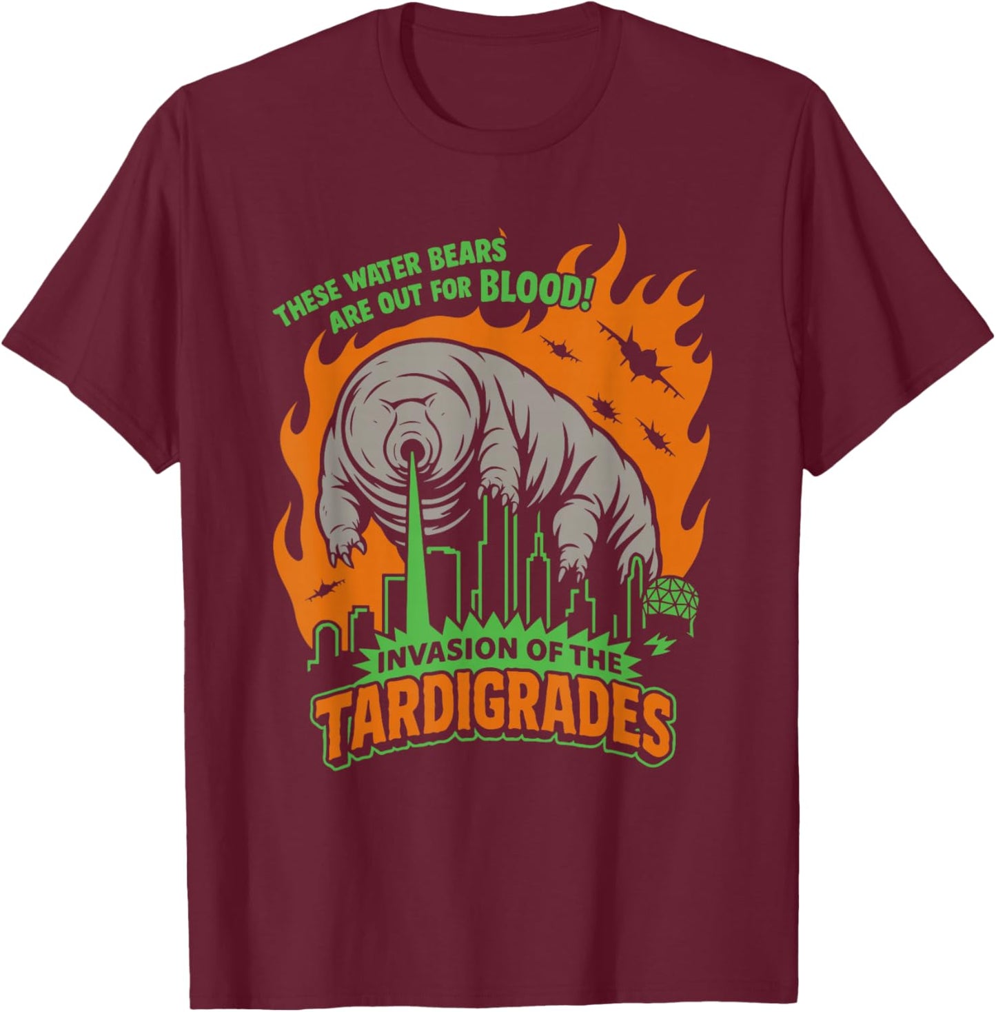 Tardigrade a.k.a. Water Bear Invasion of The Tardigrades T-Shirt - T-Shirt | Maroon