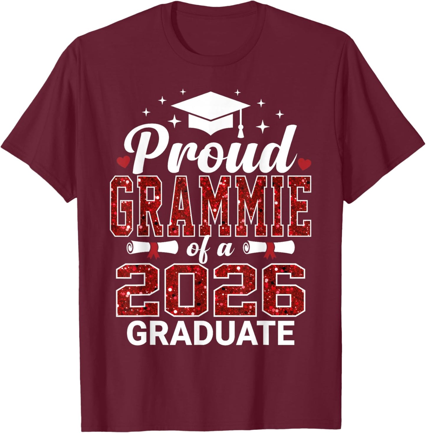 Proud Grammie of a 2026 Graduate Senior Graduation Year T-Shirt - T-Shirt | Maroon