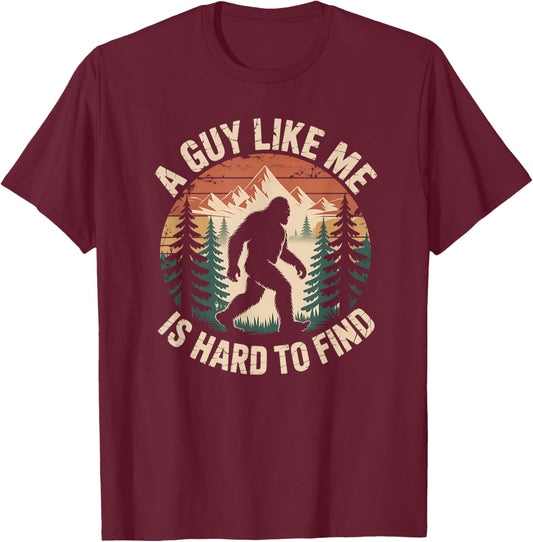 Funny Bigfoot Hard to find Retro Sasquatch T-Shirt - T-Shirt | Maroon