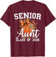 Senior Aunt Class of 2026 Bow Basketball Niece Graduation T-Shirt - T-Shirt | Maroon