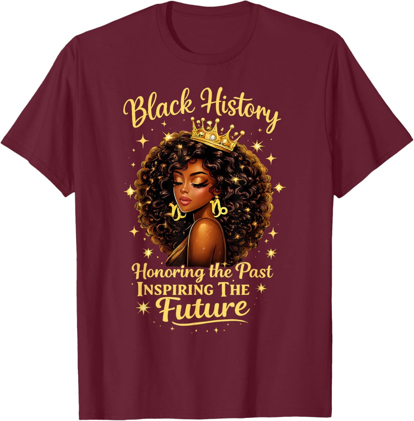 Black History Honoring The Past Inspiring The Future Teacher T-Shirt - T-Shirt | Maroon