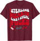 Stealing Hearts Like I Steal Pucks Valentine's Day Hockey T-Shirt - T-Shirt | Maroon