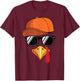 Turkey Face Thanksgiving T-Shirt - T-Shirt | Maroon