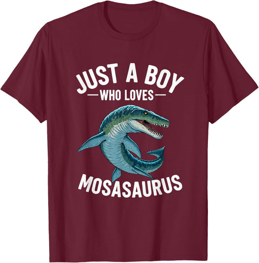 Mosasaurus Shirt for Boys Who Love Mosasaurus T-Shirt - T-Shirt | Maroon