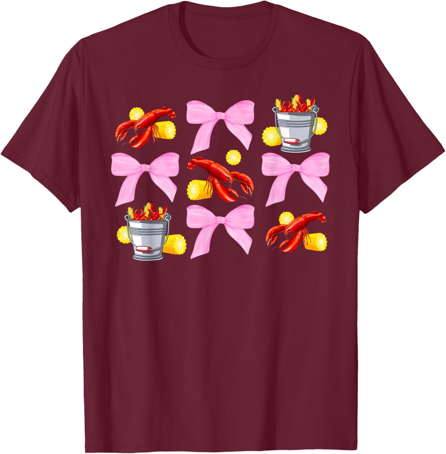 Crawfish Coquette Crawfish Lover Crawfish Boil T-Shirt - T-Shirt | Maroon