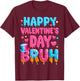 Happy Valentines Day Bruh Ice Cream Drip Valentine Kids Boys T-Shirt - T-Shirt | Maroon