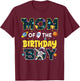 Mom of The Birthday Boy Astronaut Family Space Planets T-Shirt - T-Shirt | Maroon