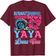 Burnouts or Bows Yaya Loves You Gender Reveal Party T-Shirt - T-Shirt | Maroon