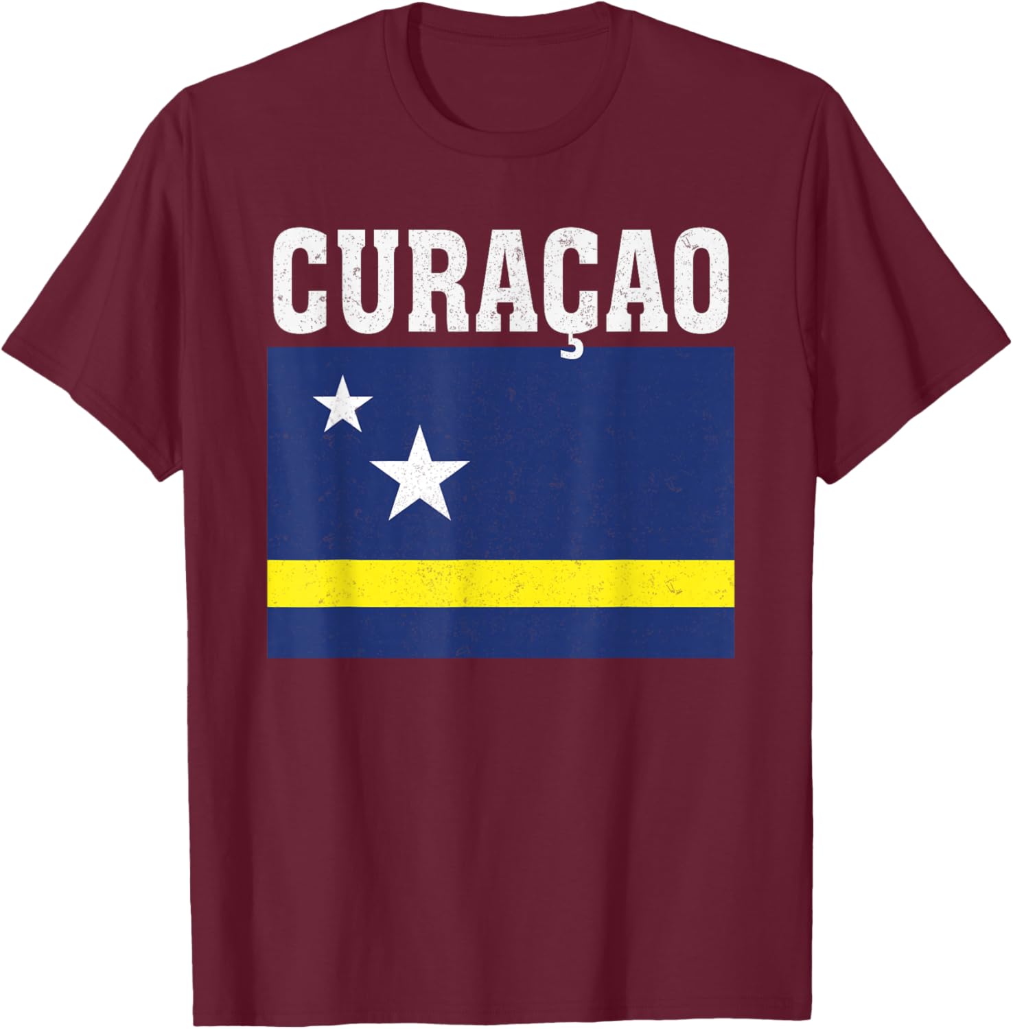 Curacao Flag Patriotic National Roots Souvenir T-Shirt - T-Shirt | Maroon