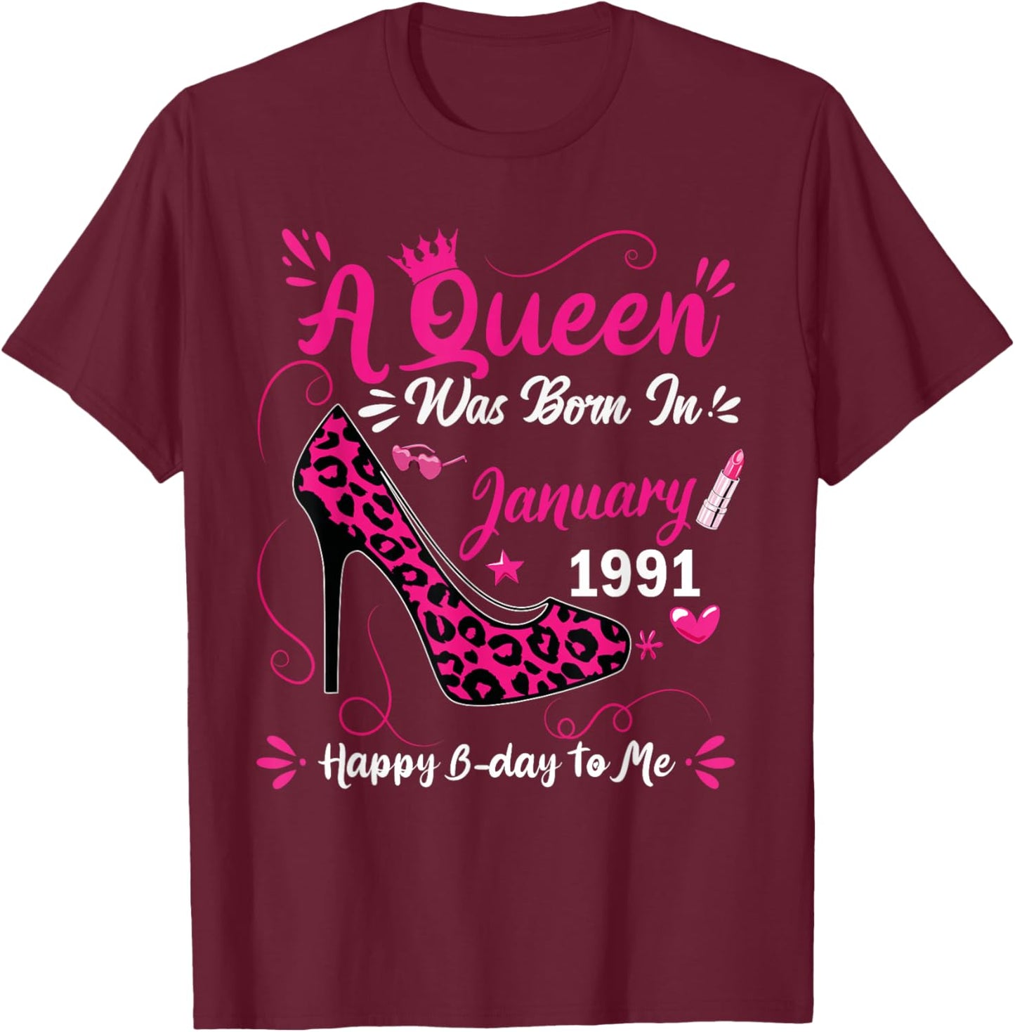 35th Birthday Legends were Born in January 1991 T-Shirt - T-Shirt | Maroon