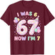 Six Seven Meme 7 Year Old Birthday Shirt was 6 Now I'm 7 T-Shirt - T-Shirt | Maroon