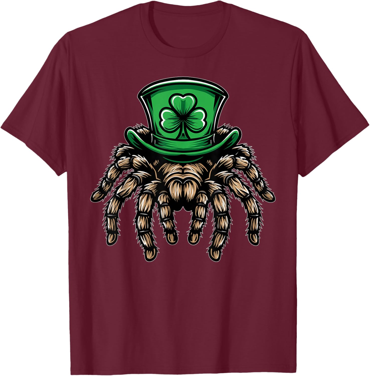 Tarantula Spider St. Patricks Day Pattys Day Irish Ireland T-Shirt - T-Shirt | Maroon