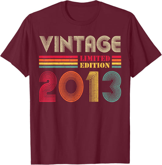 13 Year Old Gifts Vintage 2013 13th Birthday Boys Girls T-Shirt - T-Shirt | Maroon