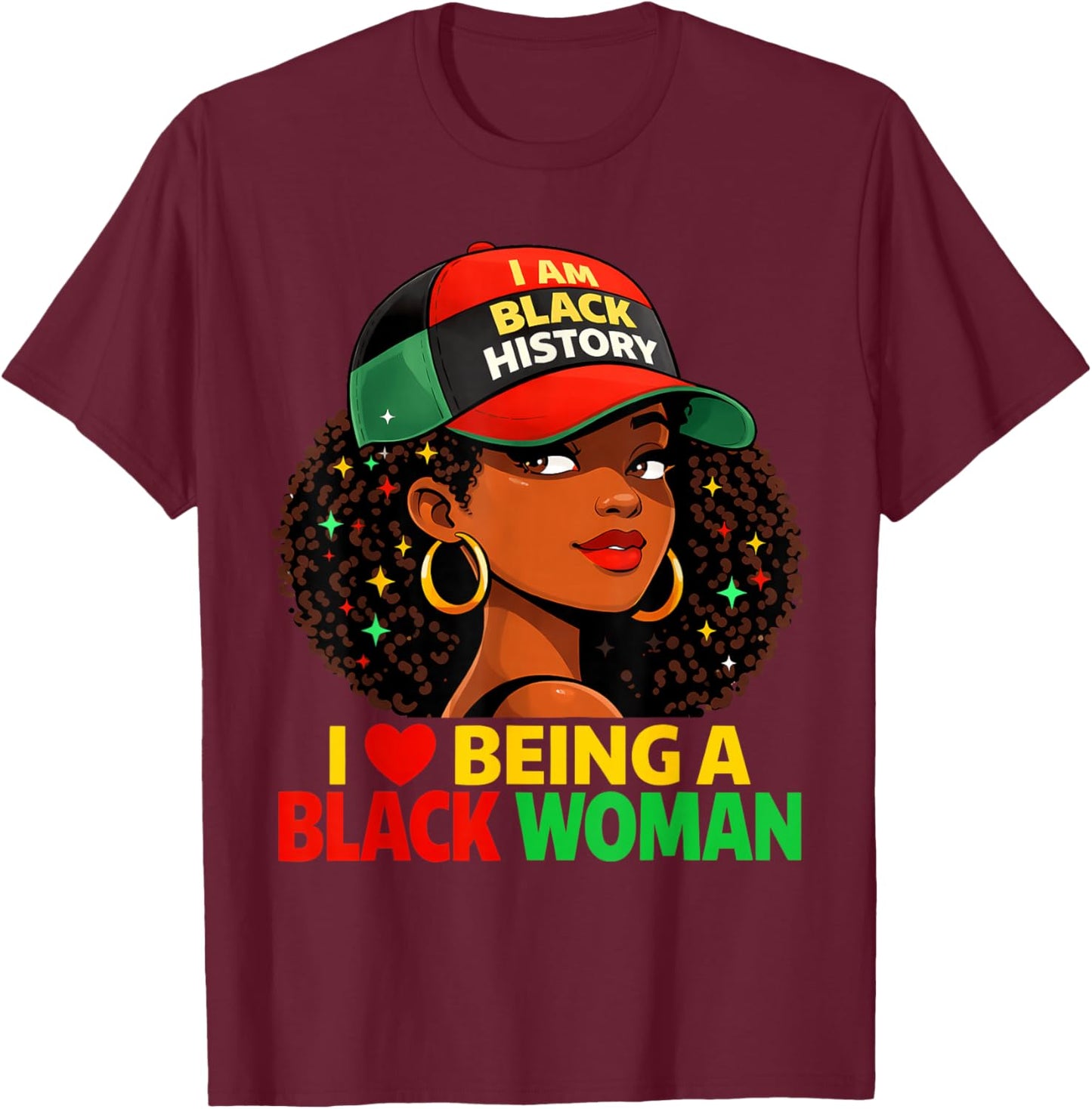 I'm Black History Month Shirt Girls Kids African American T-Shirt - T-Shirt | Maroon