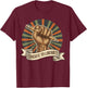 Black History Month Teacher Raised Fist Pencil Educator T-Shirt - T-Shirt | Maroon