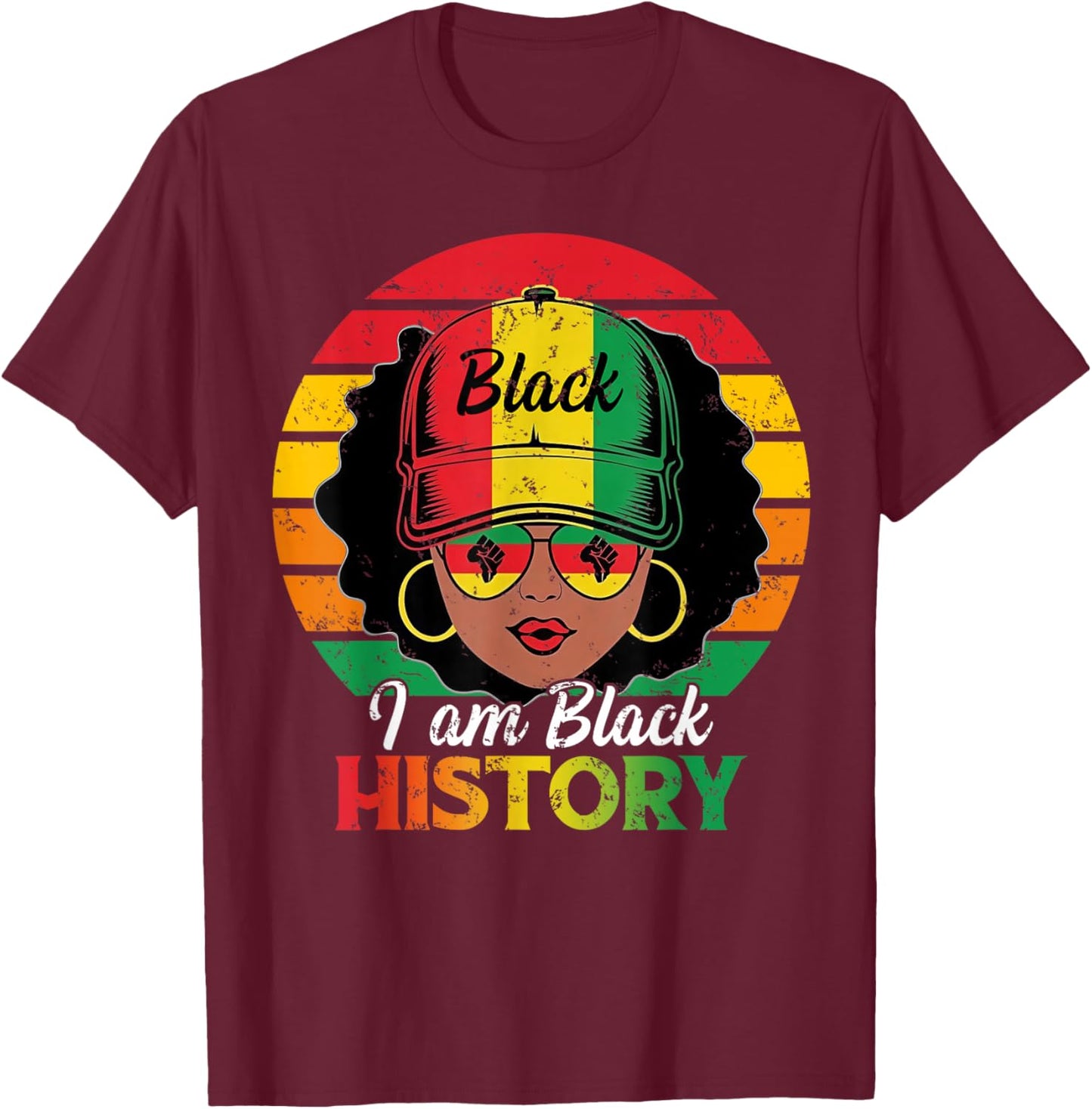 Funny I'm Black History Month African American Women Girls T-Shirt - T-Shirt | Maroon