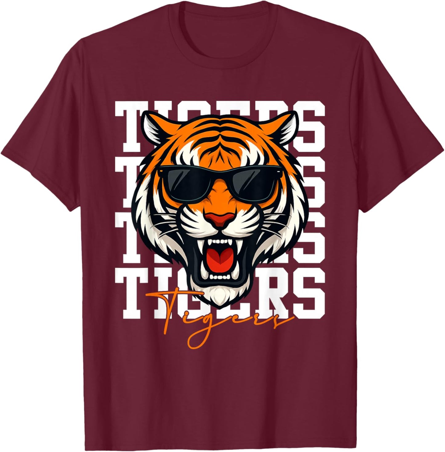 Tigers Inspirational Design Women Girls Boys T-Shirt - T-Shirt | Maroon