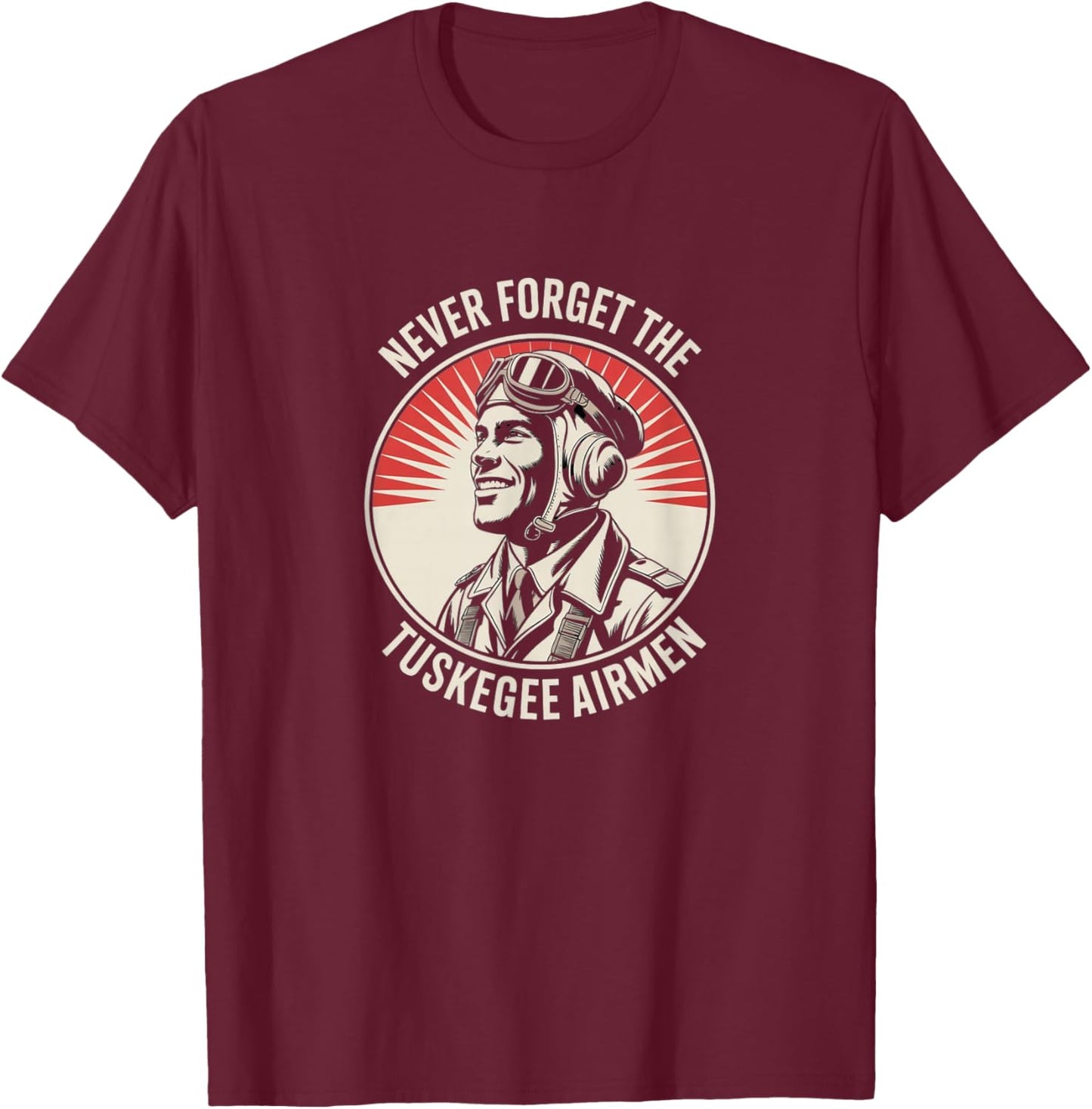 Retro Black Airmen Black History World War 2 Tuskegee Pilots T-Shirt - T-Shirt | Maroon