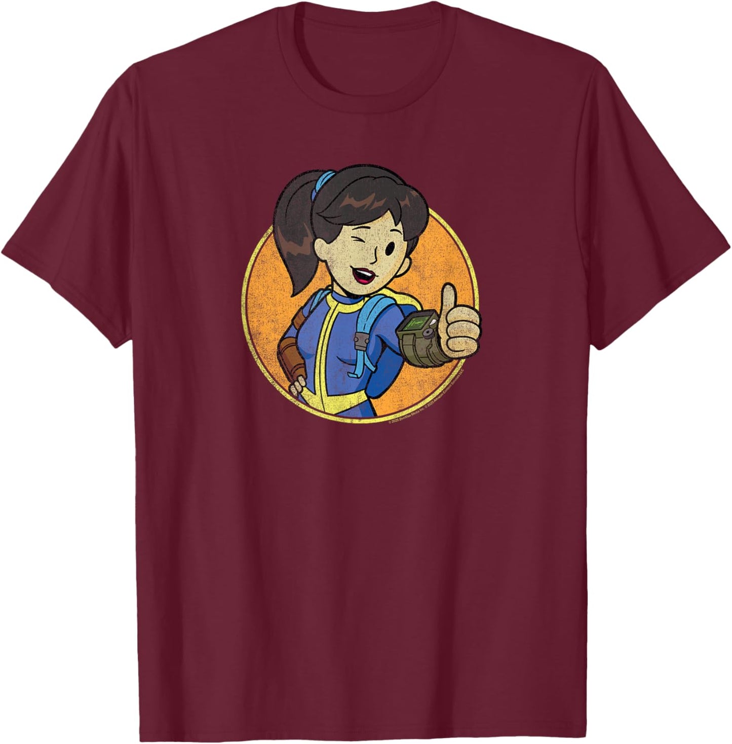 Fallout Thumbs Up Lucy Illustration Video Game TV Show T-Shirt - T-Shirt | Maroon