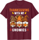 Thanksgiving Women Gnome Fall Leopard Turkey Men Girls Boys T-Shirt - T-Shirt | Maroon