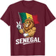Senegal Roots Lion Senegalese Flag T-Shirt - T-Shirt | Maroon