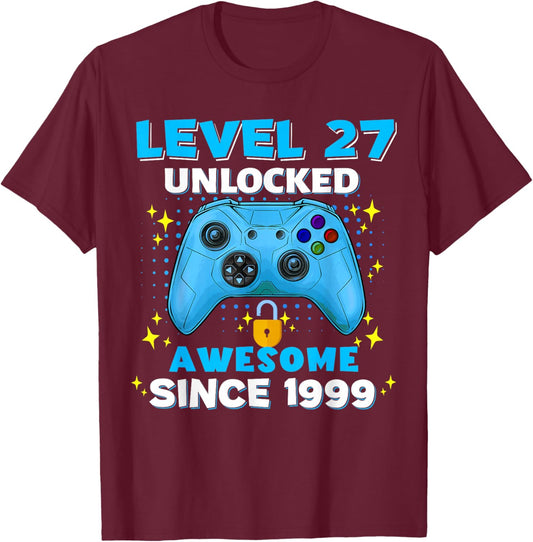27th Birthday 27 Years Birthday Gifts T-Shirt - T-Shirt | Maroon