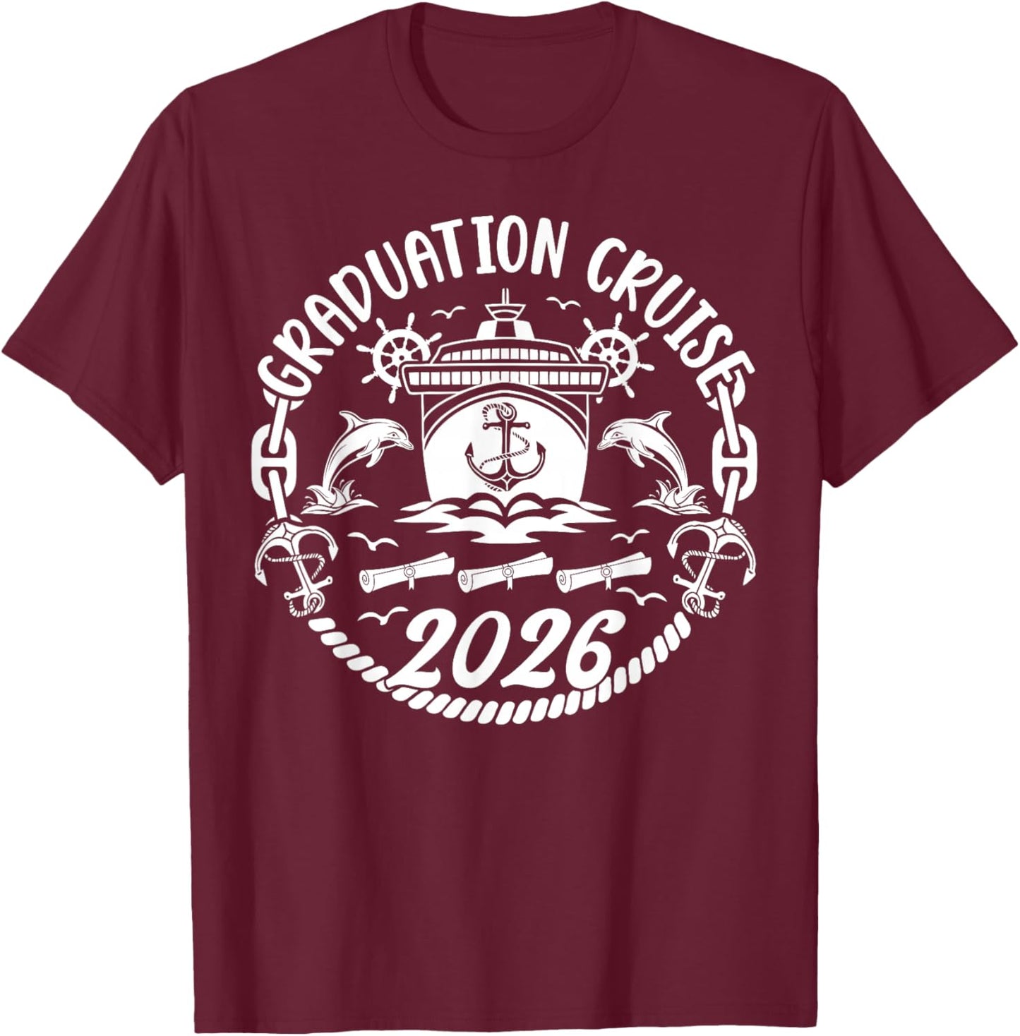 Graduation Cruise Trip 2026 Vacation Graduate Cruising T-Shirt - T-Shirt | Maroon