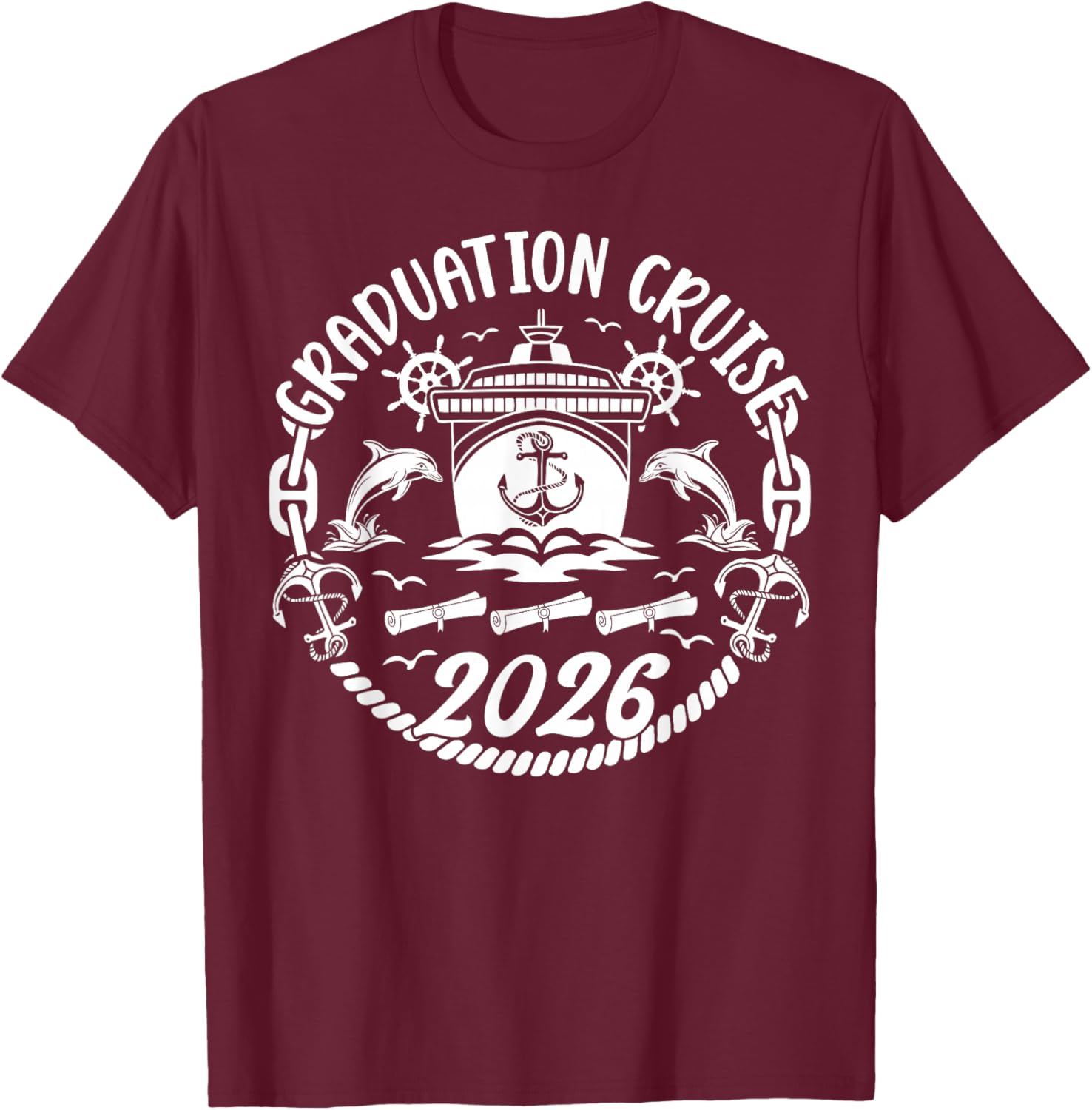 Graduation Cruise Trip 2026 Vacation Graduate Cruising T-Shirt - T-Shirt | Maroon