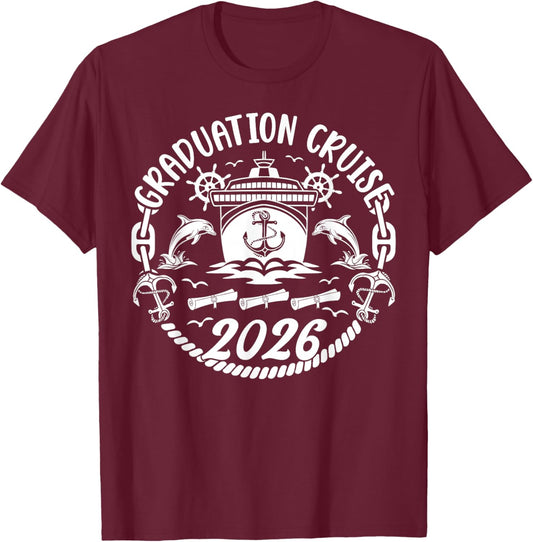 Graduation Cruise Trip 2026 Vacation Graduate Cruising T-Shirt - T-Shirt | Maroon