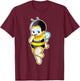 Kewpie Baby Bumblebee T-Shirt - T-Shirt | Maroon