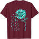 Sunflower Cervical Cancer Awareness Ribbon Teal Support T-Shirt - T-Shirt | Maroon