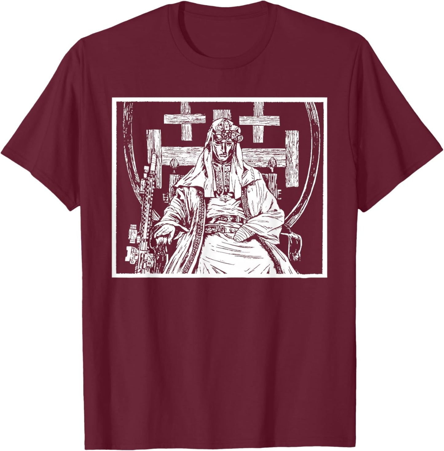 Sliver Mask King Baldwin IV Meme The Leper King Warrior T-Shirt - T-Shirt | Maroon