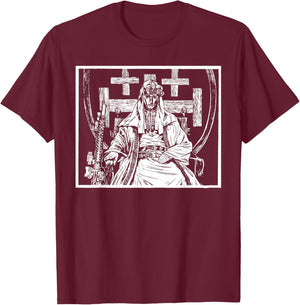 Sliver Mask King Baldwin IV Meme The Leper King Warrior T-Shirt - T-Shirt | Maroon