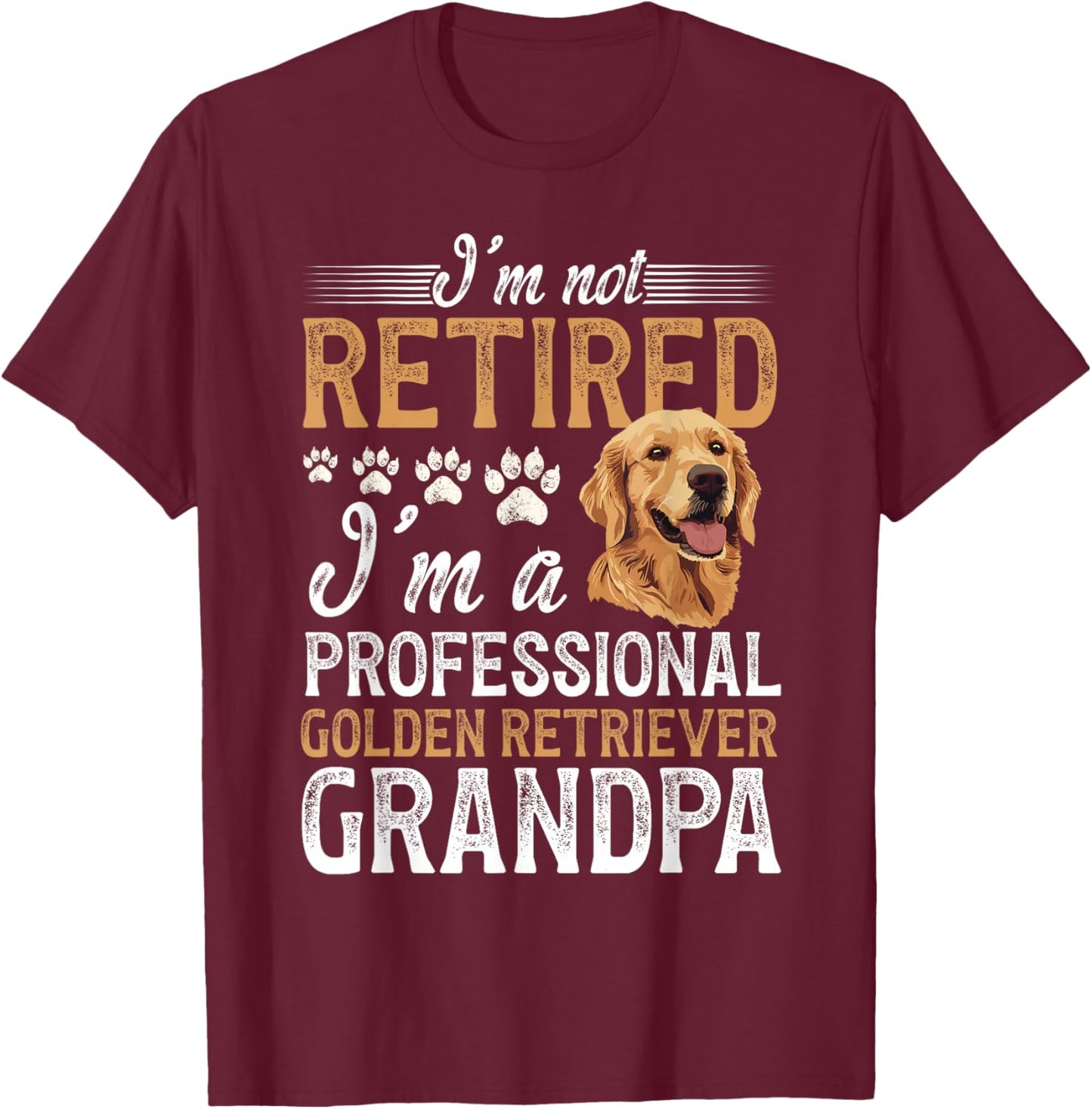 Professional Golden Retriever Grandpa Golden Grandpa T-Shirt - T-Shirt | Maroon