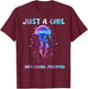 Under Watercolor Sea Ocean Just A Girl Who Loves Jellyfish T-Shirt - T-Shirt | Maroon