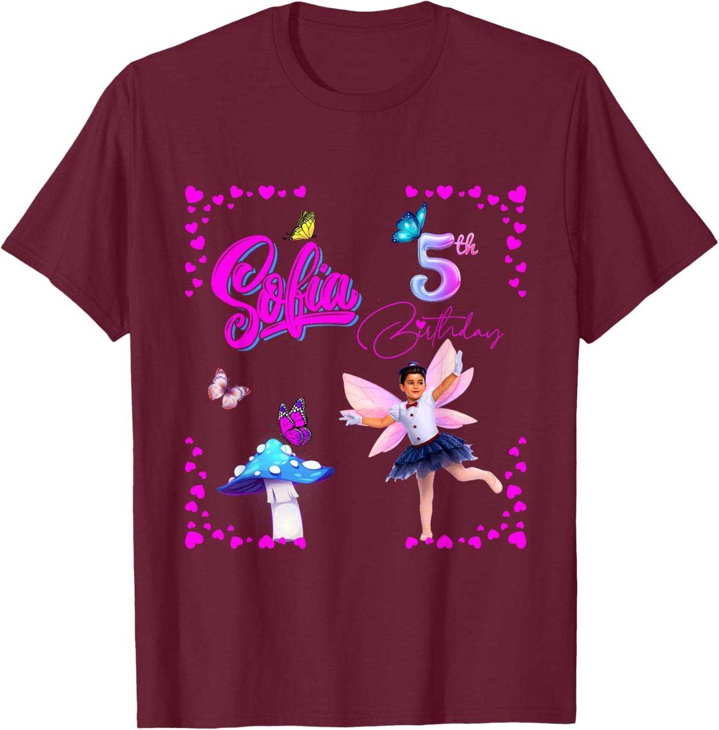 Magical Butterfly T-Shirt - T-Shirt | Maroon