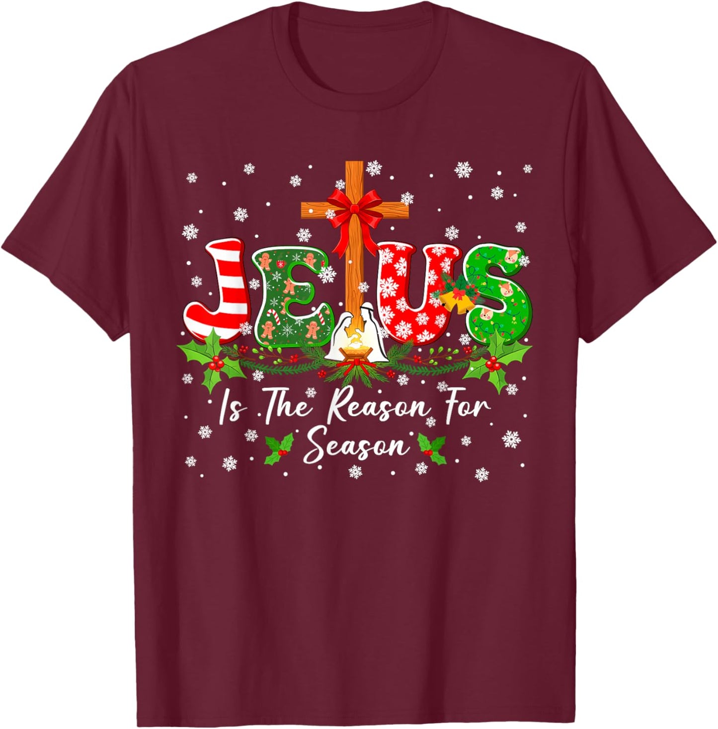 Christian is The Reason for The Season Christmas Xmas Men T-Shirt - T-Shirt | Maroon