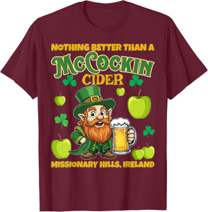 McCockin Cider McCain Funny St Patrick’s Day Adult Humor T-Shirt - T-Shirt | Maroon