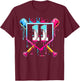 11th Birthday Boys Baseball Ice Cream Drip Boys Baseball T-Shirt - T-Shirt | Maroon