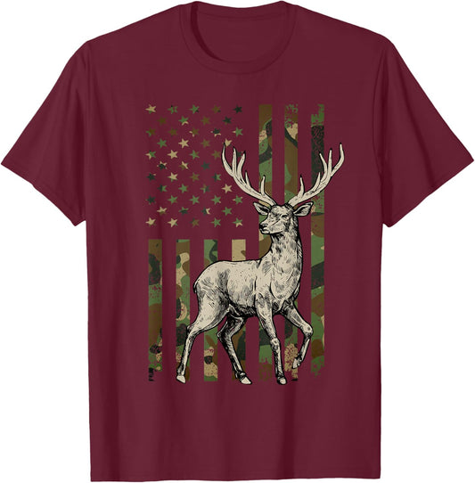 Deer Hunting Art Women Wildlife Hunter Deer Hunting T-Shirt - T-Shirt | Maroon