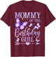 Butterfly Mommy of The Birthday Girl Matching Family T-Shirt - T-Shirt | Maroon