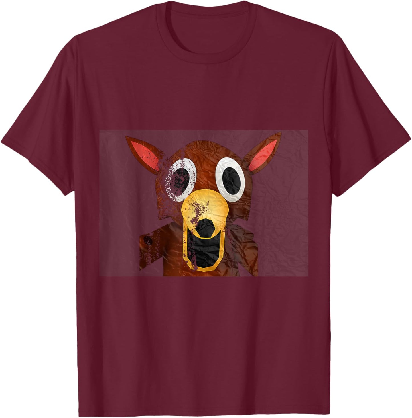 Deer in The Forest Kids 99 Nights Halloween Scary Gamer Run T-Shirt - T-Shirt | Maroon