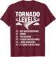 Tornado Levels Tornado Meteorology Storm Chasing T-Shirt - T-Shirt | Maroon