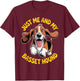 Cartoon Pet Dog Breed Pup Funny Just me and My Basset Hound T-Shirt - T-Shirt | Maroon