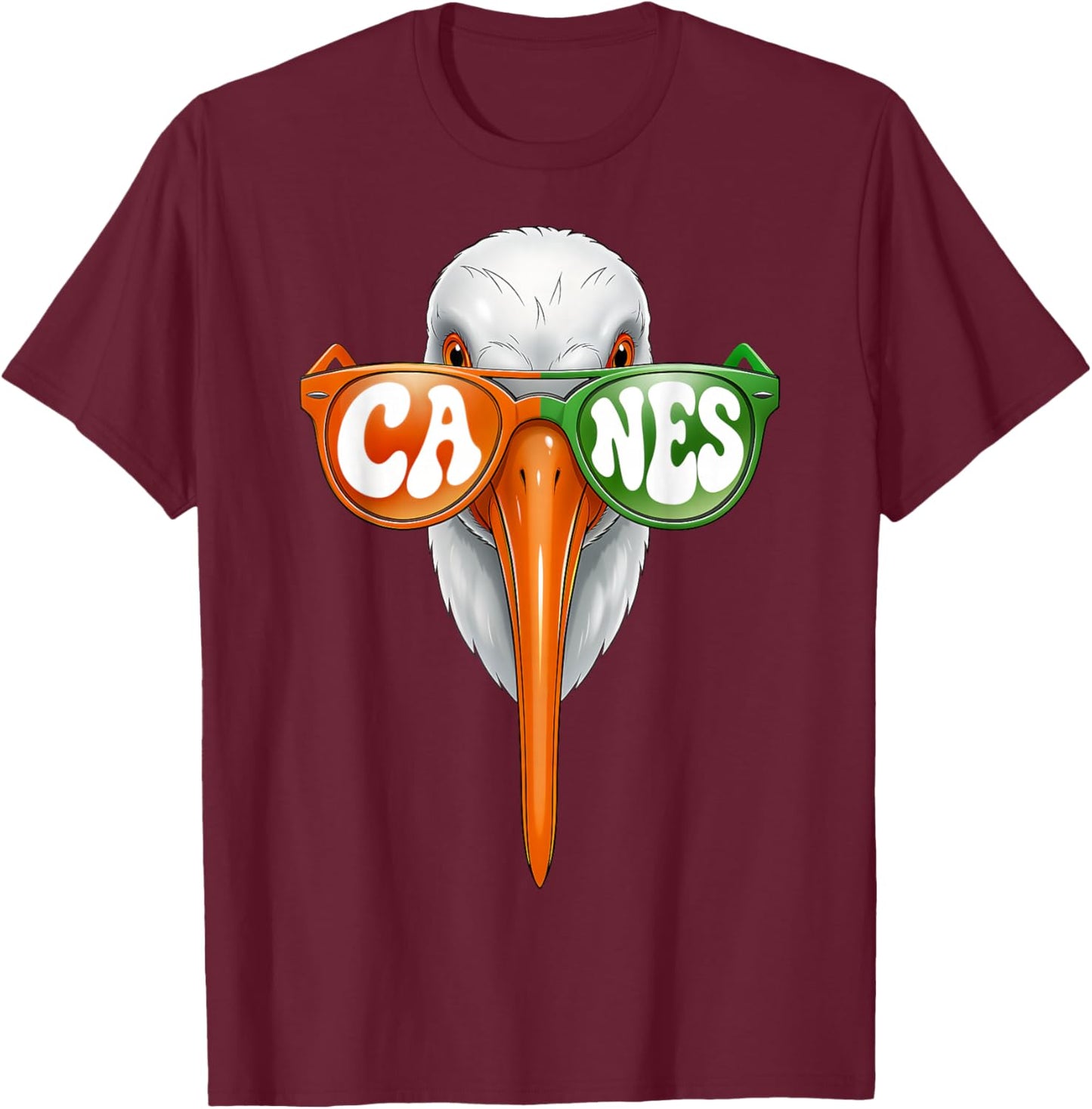American White Ibis with Sunglasses Women Kids T-Shirt - T-Shirt | Maroon